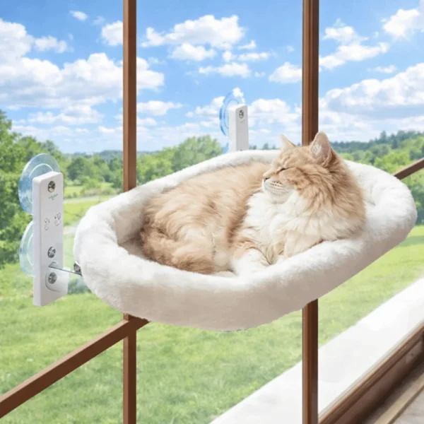 S1b975231932d4826bae9ec0d7e4259eaC.webp Detachable Cat Desk Hammock No-punching Strong Load-bearing Window Cat Hammock Stable Comfortable Pet Hanging Bed Balcony