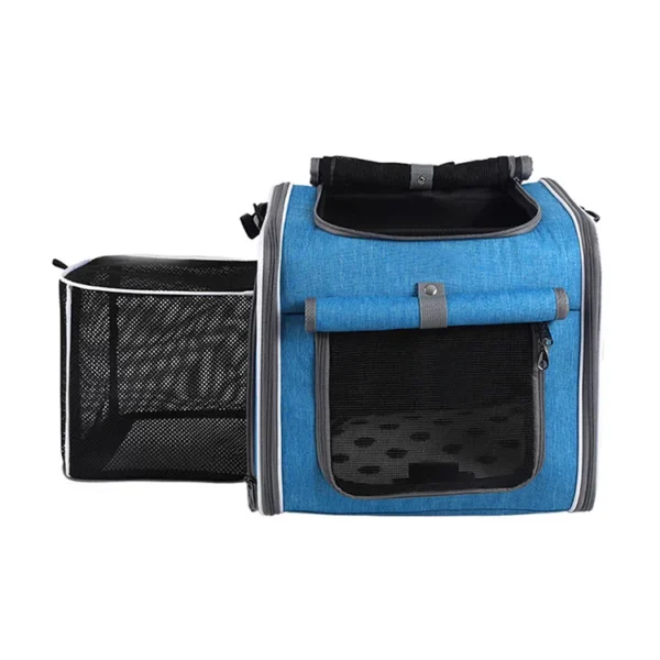 Dog or Cat Bike Basket Expandable Soft Sided Pet Carrier Backpack with 4 Open Doors Foldable Dog Bike Carrier