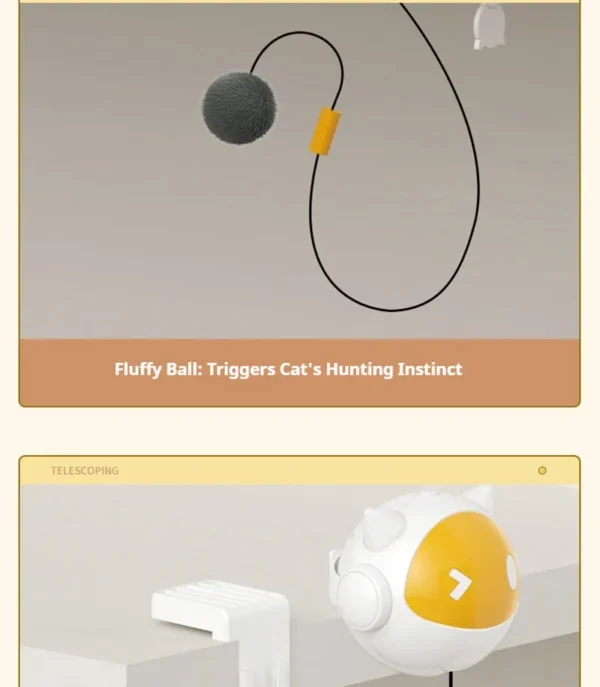 Automatic Lifting Cat Toy - Electric Teaser Ball with Adjustable Clamp