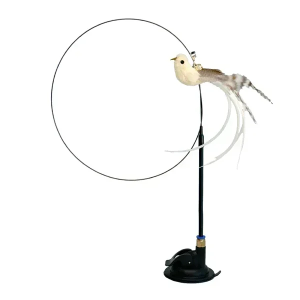 S21ef34d867b94e0da2f91ddf2e842d81H.webp Interactive Cat Feather Toy - Suction Cup Mounted with Replaceable Feathers