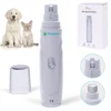 USB Rechargeable Dog Nail Grinder - Quiet Electric Claw Trimmer with 2 Speeds
