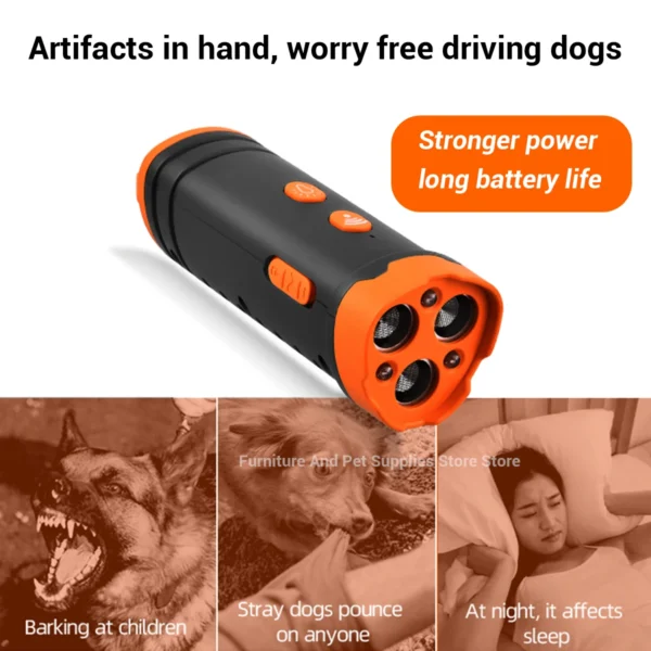 S2a8ffa5ba5a74ff9920023462a7586fdw.webp Ultrasonic Dog Training Device - Anti-Bark Deterrent with LED Flashlight