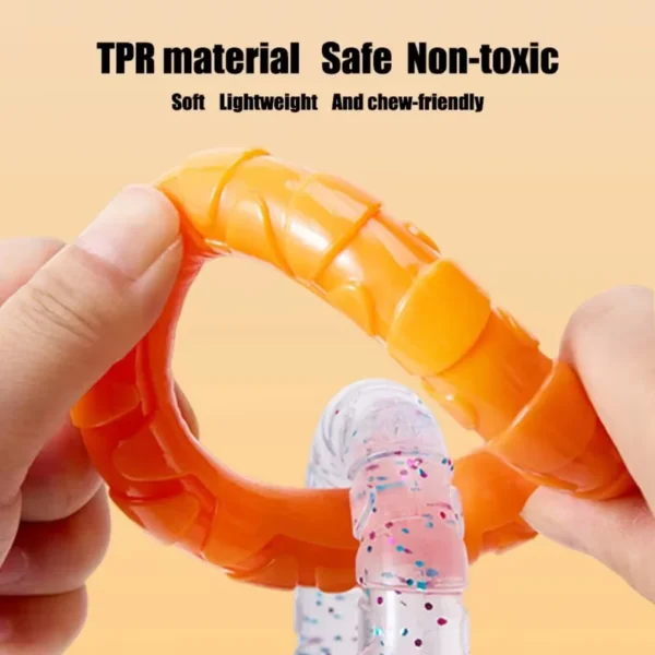 TPR Dog Toy - 3-Ring Chew for Teeth Cleaning & Interactive Play