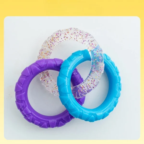 TPR Dog Toy - 3-Ring Chew for Teeth Cleaning & Interactive Play