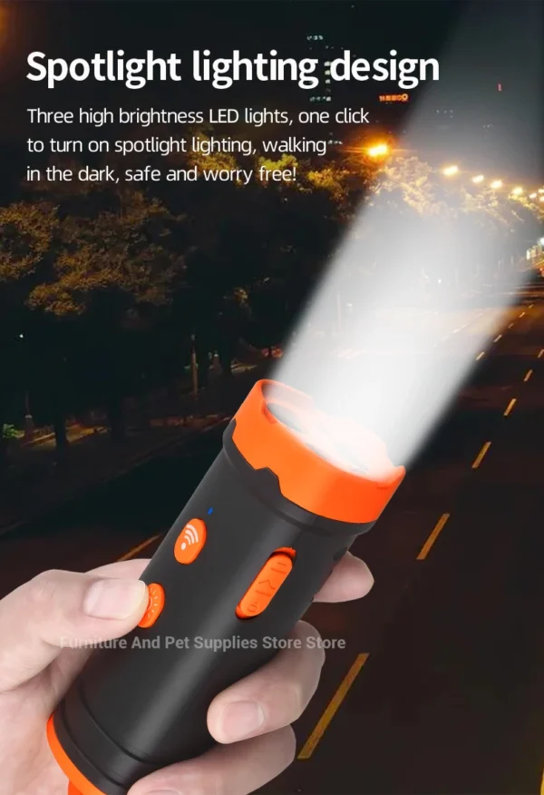 S3102725ca35b49fbb9dc4aaecdaedadcw.webp Ultrasonic Dog Training Device - Anti-Bark Deterrent with LED Flashlight