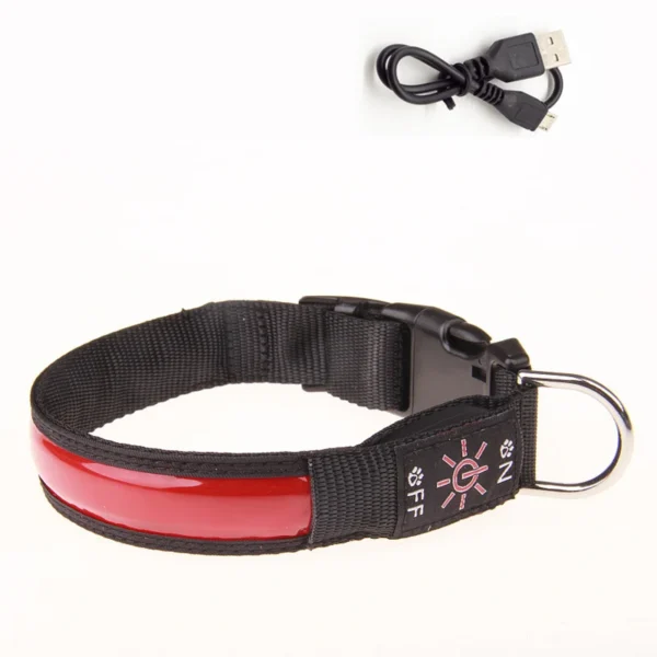 S32ea53182dec41458865193b2b511c00S.webp LED Luminous Dog Collar Adjustable Flashing USB Charging Glowing Collar Night Light Harness For Big Medium Small Dogs Pet Items