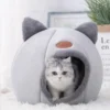 S361d8c1b92d540e99d587b32f497e503J.webp Cat Head Cat House - Semi-Closed Sleep Cave with Non-Slip Base