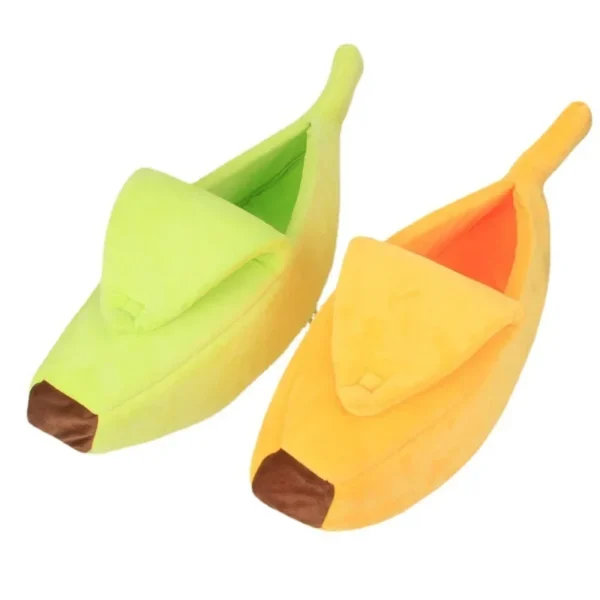 Banana Cat Bed - Cute Fruit-Shaped Pet Bed with Thick Cushion