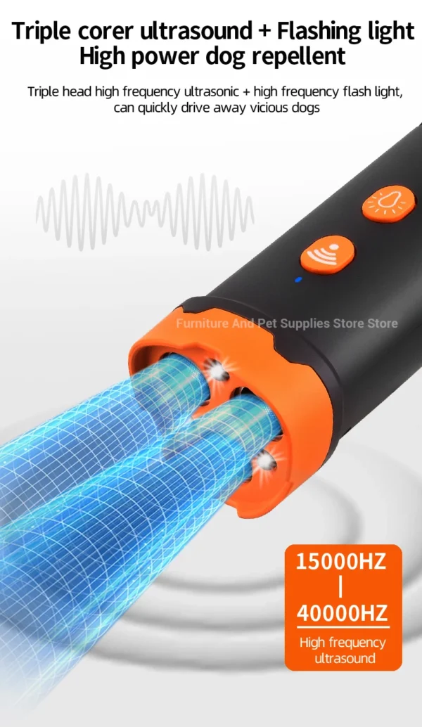 S3acbe9abf0024d5d9e8a7a9a74634385g.webp Ultrasonic Dog Training Device - Anti-Bark Deterrent with LED Flashlight