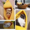Banana Cat Bed - Cute Fruit-Shaped Pet Bed with Thick Cushion