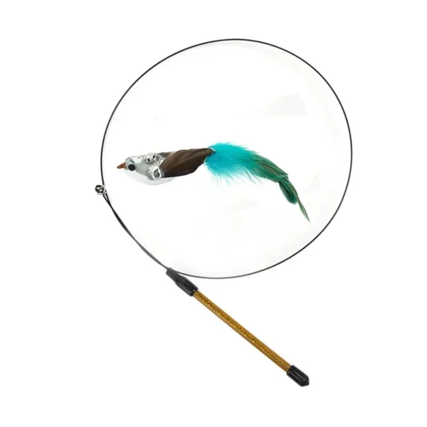 S463869689b1f42faa49598be52473c5dy.webp Interactive Cat Feather Toy - Suction Cup Mounted with Replaceable Feathers