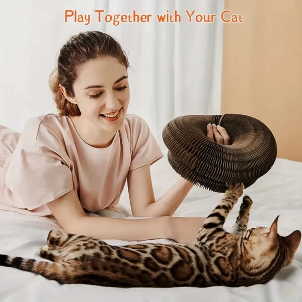 Corrugated Cat Scratching Board with Catnip - Multi-Functional Claw Grinding Plate