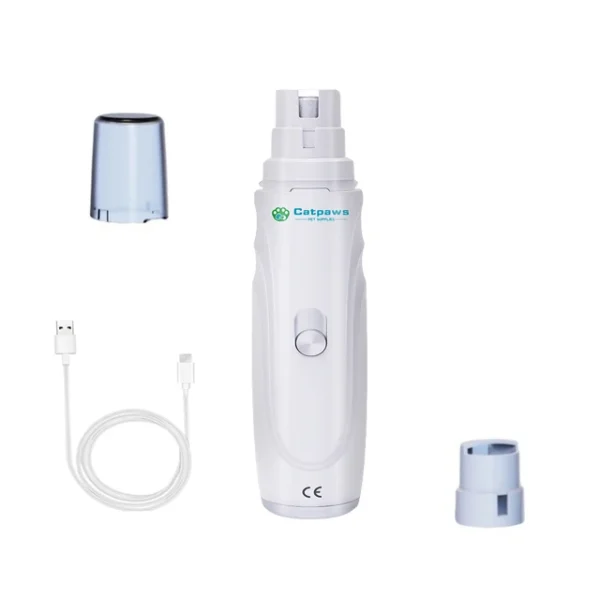 USB Rechargeable Dog Nail Grinder - Quiet Electric Claw Trimmer with 2 Speeds