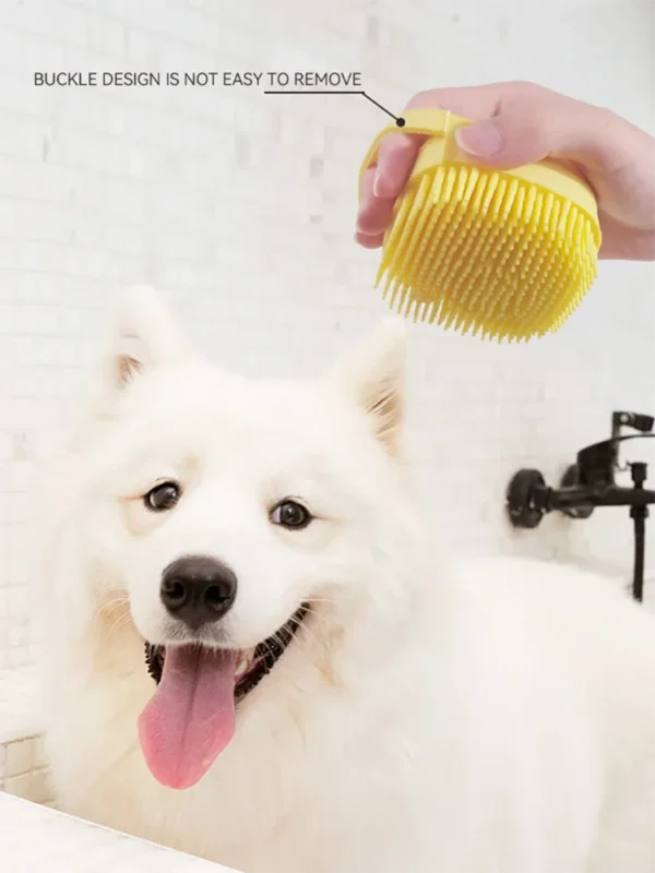 2-in-1 Pet Bath Brush - Silicone Grooming Comb & Shampoo Dispenser