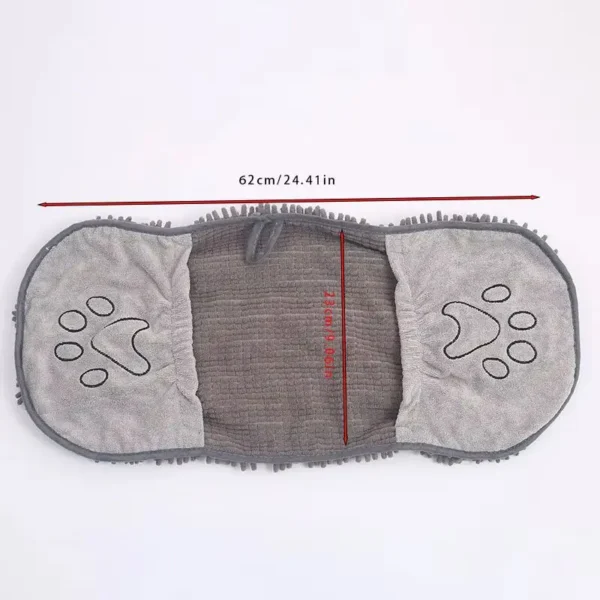 S4ebca2555c64415cbd3572df08a983e58.webp Quick-Dry Pet Bath Towel - Super Absorbent Chenille Robe with Hand Pockets