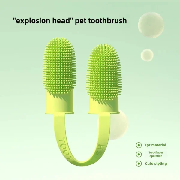 Finger Toothbrush for Pets - Food Grade Silicone Dental Care for Dogs & Cats