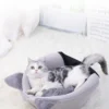 S5bc2ae83f1e14c9d86a3ea7b366b93f6U.webp Cat Head Cat House - Semi-Closed Sleep Cave with Non-Slip Base
