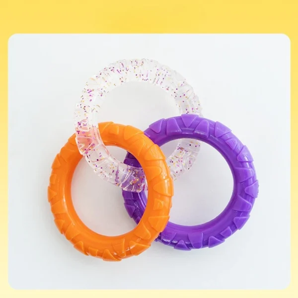 TPR Dog Toy - 3-Ring Chew for Teeth Cleaning & Interactive Play