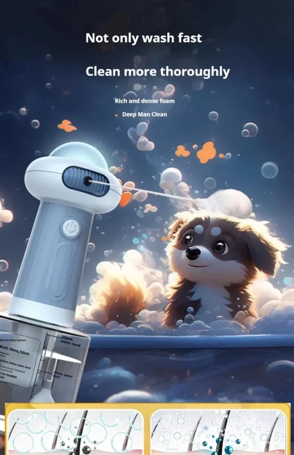 Automatic Soap Dispenser Wireless Mute USB Dog Grooming Frother Cat Deeper Cleaning Smart Bath Shampoo Foam Sprayer Pet Supplies
