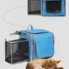 Dog or Cat Bike Basket Expandable Soft Sided Pet Carrier Backpack with 4 Open Doors Foldable Dog Bike Carrier