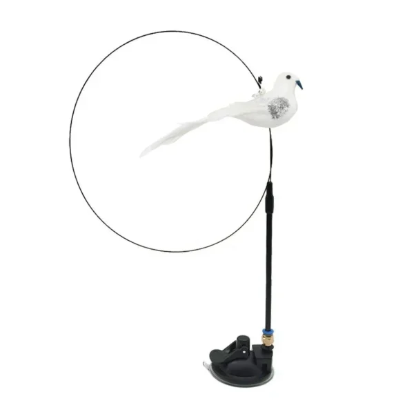 S63a055011be347b09744ba71312e648f3.webp Interactive Cat Feather Toy - Suction Cup Mounted with Replaceable Feathers