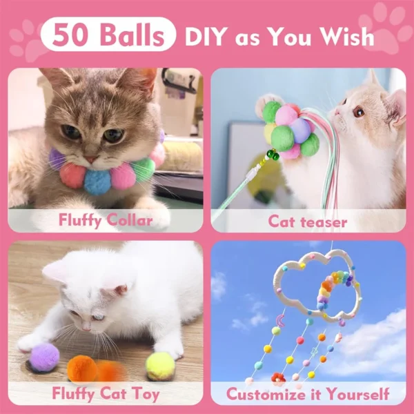 Cat Ball Launcher Toy - Plush Balls with Shooting Gun