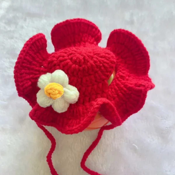 S68dbdbccb97d4ff1ac7063fdaea4b29at.webp Cute Cat Hat Funny Pets Party Cosplay Headwear Delicate Hemming Pendant Decor Elasticity Knitted Hat Pet Accessories