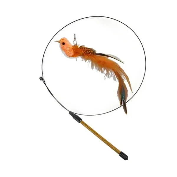 S6a4477bc079f42ca8e27b5bf4a199964Z.webp Interactive Cat Feather Toy - Suction Cup Mounted with Replaceable Feathers