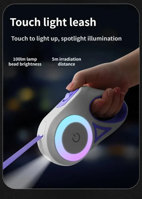 LED Retractable Dog Leash - Illuminated Roulette Leash with 3M/5M Options