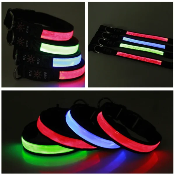 S7617dbbe84bc44c197d8d34a8c9eb36ff.webp LED Luminous Dog Collar Adjustable Flashing USB Charging Glowing Collar Night Light Harness For Big Medium Small Dogs Pet Items