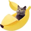 Banana Cat Bed - Cute Fruit-Shaped Pet Bed with Thick Cushion