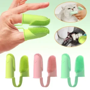 Finger Toothbrush for Pets - Food Grade Silicone Dental Care for Dogs & Cats
