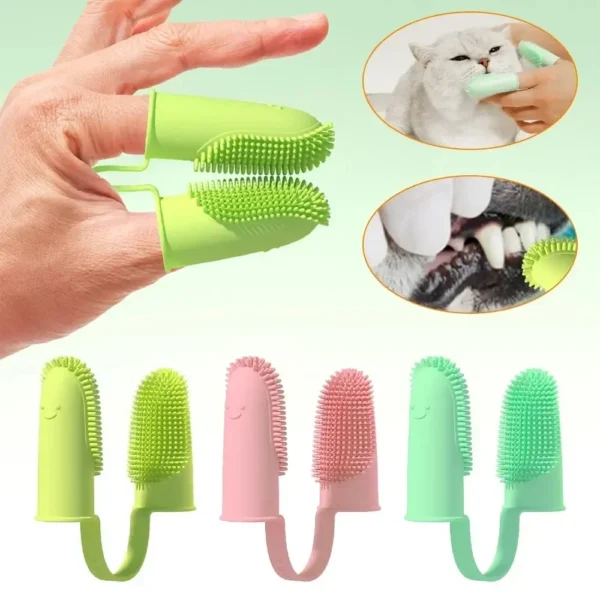 Finger Toothbrush for Pets - Food Grade Silicone Dental Care for Dogs & Cats