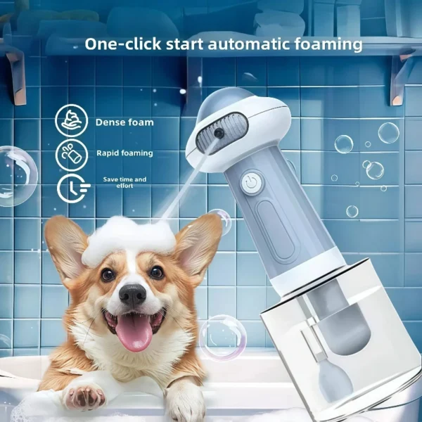 Automatic Soap Dispenser Wireless Mute USB Dog Grooming Frother Cat Deeper Cleaning Smart Bath Shampoo Foam Sprayer Pet Supplies