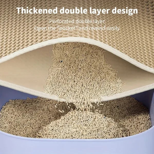 S7f084fd8468c42d8be5bb36d254d68f4V.webp Honeycomb Cat Litter Mat - Double Layer Waterproof & Easy Clean Design