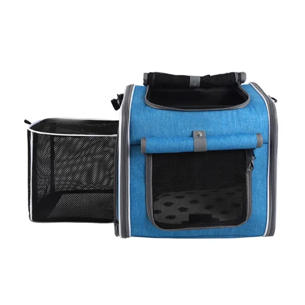 Dog or Cat Bike Basket Expandable Soft Sided Pet Carrier Backpack with 4 Open Doors Foldable Dog Bike Carrier