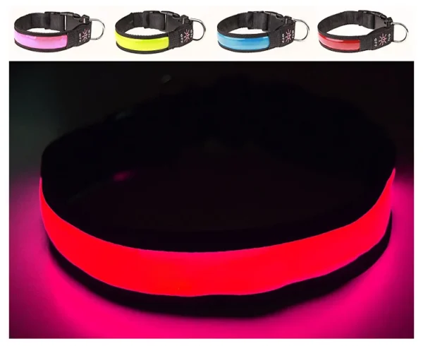 S87e05d055a7942c89ddd2319f6c6d346E.webp LED Luminous Dog Collar Adjustable Flashing USB Charging Glowing Collar Night Light Harness For Big Medium Small Dogs Pet Items