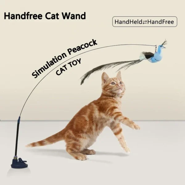 S95753a1757784b07bdf4812996f03cefa.webp Interactive Cat Feather Toy - Suction Cup Mounted with Replaceable Feathers