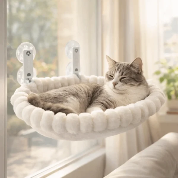 S99d85a50f0ec4080a7861a4079f8cb47T.webp Detachable Cat Desk Hammock No-punching Strong Load-bearing Window Cat Hammock Stable Comfortable Pet Hanging Bed Balcony