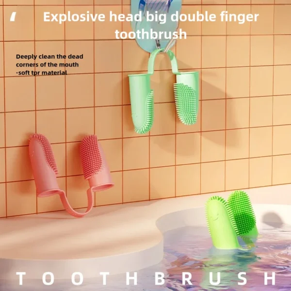 Finger Toothbrush for Pets - Food Grade Silicone Dental Care for Dogs & Cats