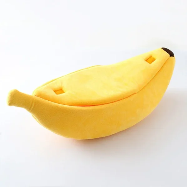 Banana Cat Bed - Cute Fruit-Shaped Pet Bed with Thick Cushion