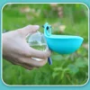 2-in-1 Portable Dog Water Bottle with Lanyard Hook Foldable Silicone Dog Bowl Leak-proof Compact Travel Pet Feeding Bottle