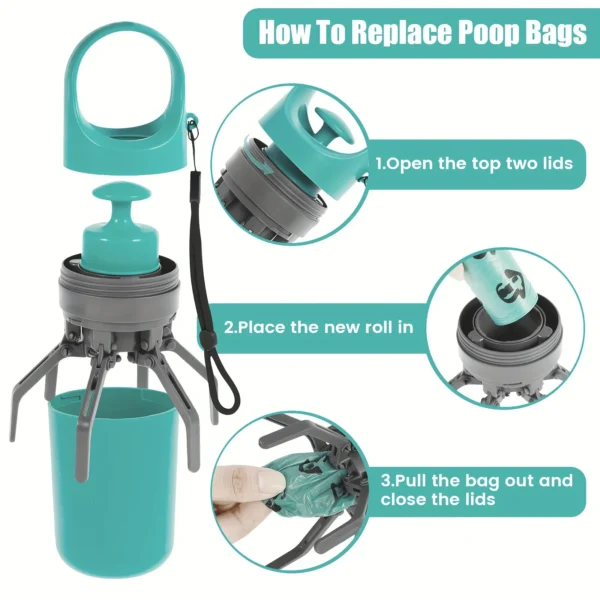 Sa1c0c2648e474780a93c57855fd73f14i-1.webp Portable Poop Scooper - Handheld Waste Cleaner with Built-in Bag Fecal Dispenser