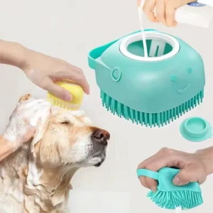 Sabd655eda1f84aca80201187cdf7a711B.webp 2-in-1 Pet Bath Brush - Silicone Grooming Comb & Shampoo Dispenser