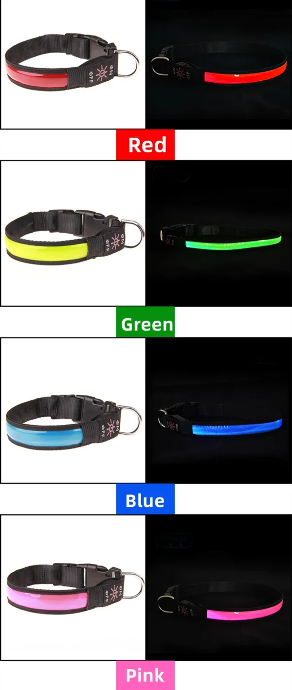 Sac3e3ac952d447e4a65d331924c88b1aI.webp LED Luminous Dog Collar Adjustable Flashing USB Charging Glowing Collar Night Light Harness For Big Medium Small Dogs Pet Items
