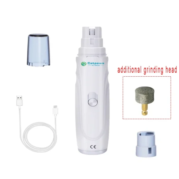 USB Rechargeable Dog Nail Grinder - Quiet Electric Claw Trimmer with 2 Speeds