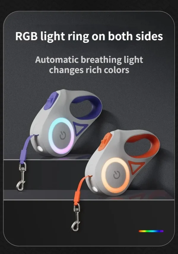 LED Retractable Dog Leash - Illuminated Roulette Leash with 3M/5M Options