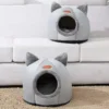 Sb17fe049a27a4d429a7132880bc2f8bak.webp Cat Head Cat House - Semi-Closed Sleep Cave with Non-Slip Base