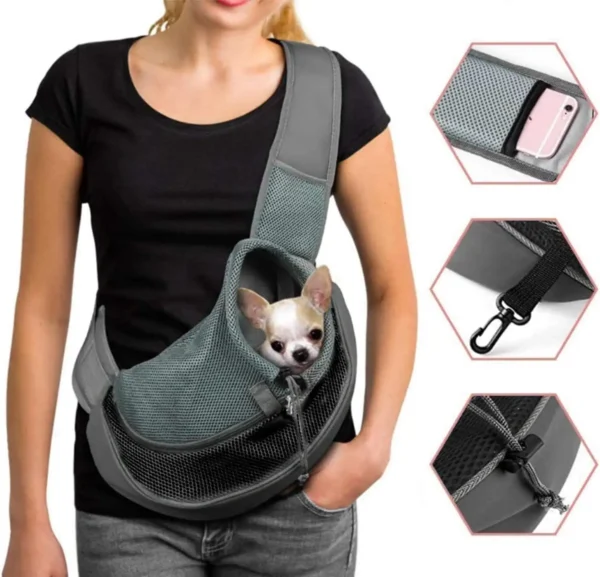 Foldable Pet Carrier Bag - Breathable Shoulder Bag for Small Dogs & Cats