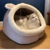 Enclosed Cat Cave Bed - Hooded Donut Design with Non-Slip Base